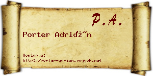 Porter Adrián névjegykártya